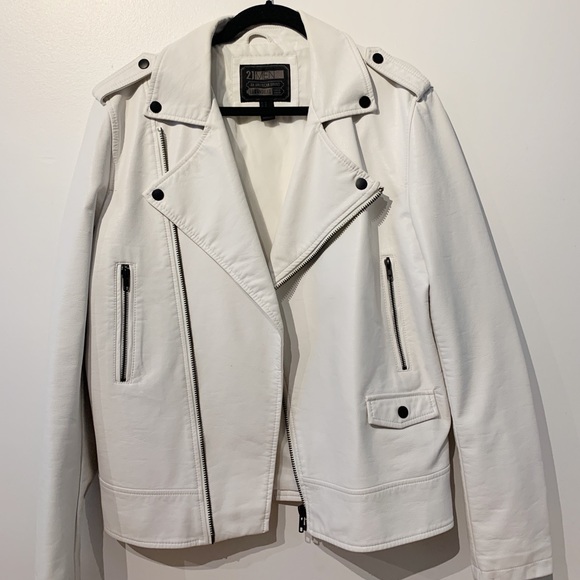 WHITE FAUX LEATHER JACKET - Picture 3 of 6